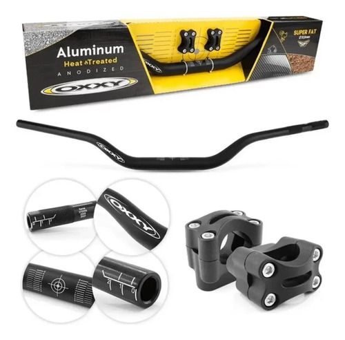 Guidão Oxxy Alto 31mm Crf 230 250f Lander Cb300 Xre Bmw 310